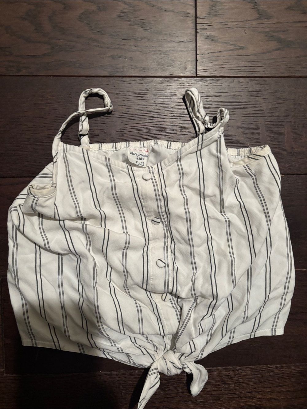 abercrombie kids White Striped Tie-Front Camisole